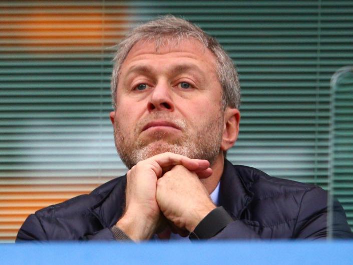 Chelsea owner Roman Abramovich is seen on the stand during the Barclays Premier League match between Chelsea and Sunderland at Stamford Bridge