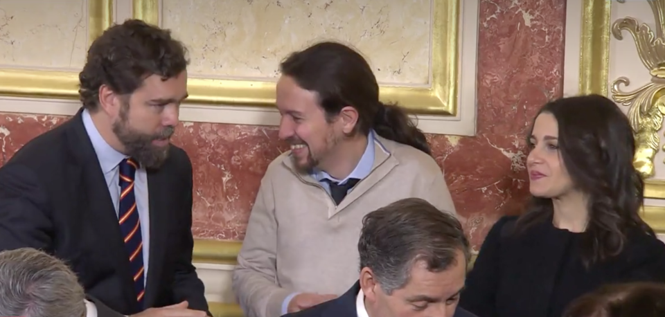 Iván Espinosa de los Monteros, Pablo Iglesias e Inés Arrimadas