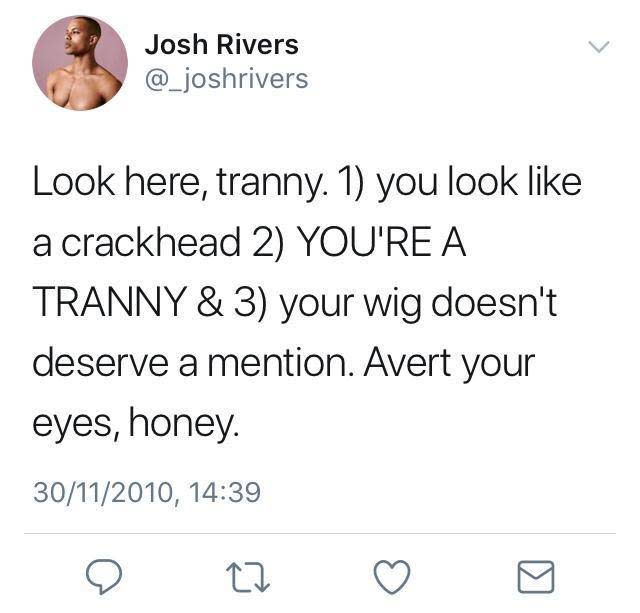 A past tweet by Josh Rivers (Twitter)