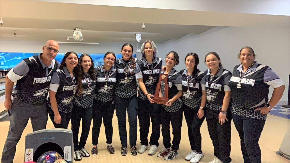 The Ferguson girls’ bowling team won a district title.