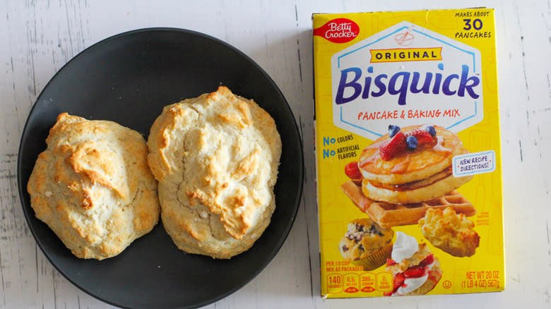 Bisquick mix with biscuits