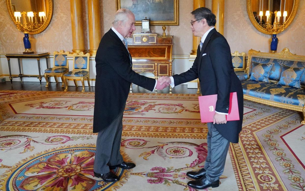 King Charles, seen welcoming High Commissioner of Singapore at Buckingham Palace on Mar 21, is determined to return to his normal work pattern as soon as possible