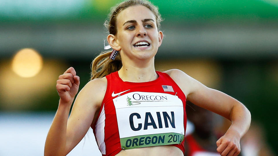 Track star Mary Cain, pictured racing in 2014, says former coach Alberto Salazar subjected her to 'emotional and physical abuse'.