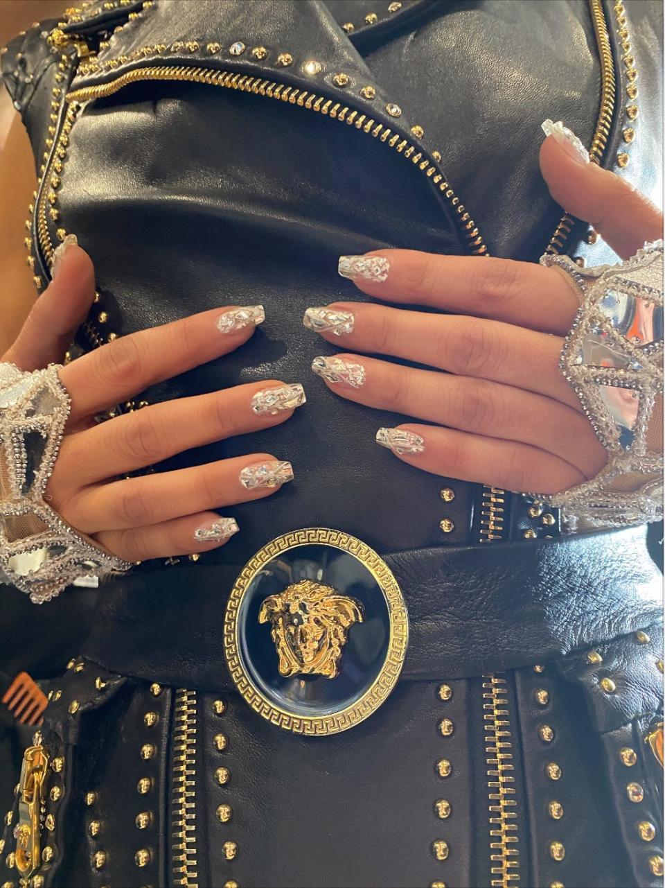 jennifer lopez jlo super bowl halftime manicure nails outfit