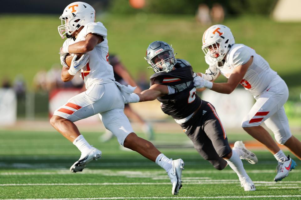 Skyridge and Timpview play at Skyridge in Lehi on Friday, Aug. 11, 2023. Skyridge won 26-14. | Scott G Winterton, Deseret News