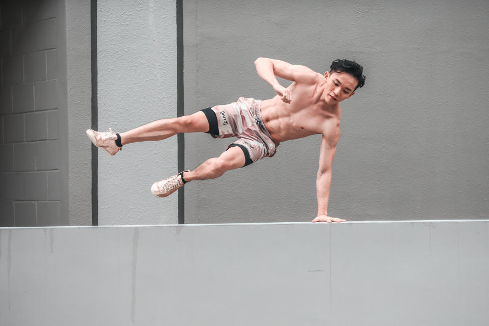 Peps got into martial arts when he was young, and moved on to parkour at around 15 to 16 years old.