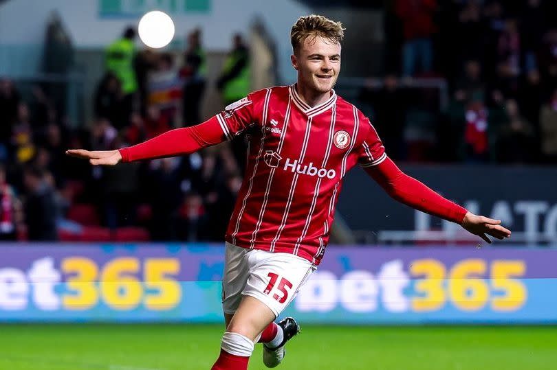 Tommy Conway celebrates for Bristol City -Credit:Bristol Post