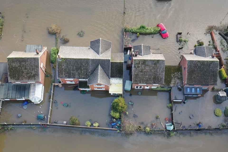 The flood water at Fishlake, in Doncaster, South Yorkshire: PA