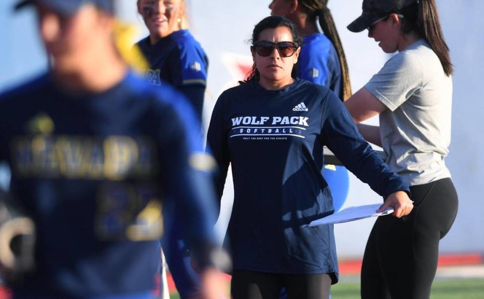Former Fresno State head softball coach Linda Garza returns as she leads the Nevada Wolfpack in the first of a 3-game series against the Bulldogs Friday, April 21, 2023 in Fresno.