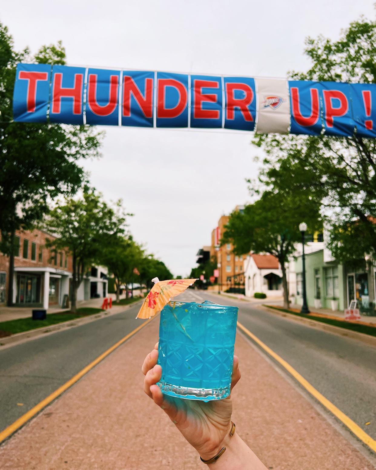O Bar has signature drinks like the Thunder Up Margarita waiting for guests throughout the playoffs.