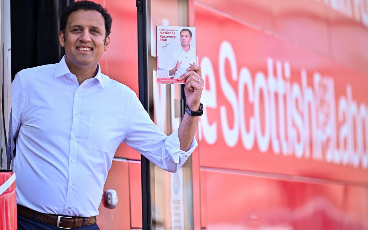 GREENOCK, SCOTLAND - APRIL 22: Scottish Labour Party leader Anas Sarwar poses for pictures following the launch of his manifesto for the Scottish Parliament election at Custom House Quay on April 22, 2021 in Greenock, Scotland. Mr Sarwar said in his address that voting Scottish Labour will deliver a parliament focused on â€˜solutions, not divisionsâ€™, and revealed that the party will commit to dramatically increasing affordable childcare.  - Jeff J Mitchell/Getty Images