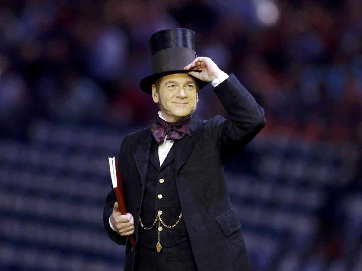 Kenneth Branagh stood in as Isambard Kingdom Brunel at the London 2012 opening ceremony – a role for which Nicholas Beveney had been the understudy (Reuters)