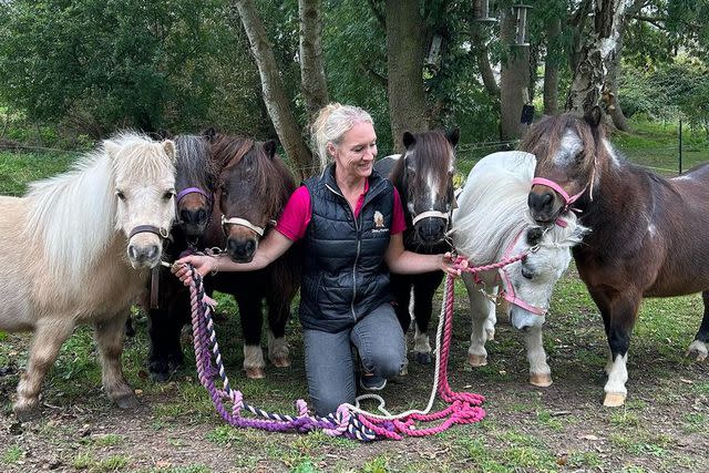<p>Sarah Woodland</p> Sarah Woodland with the Dinky Ponies