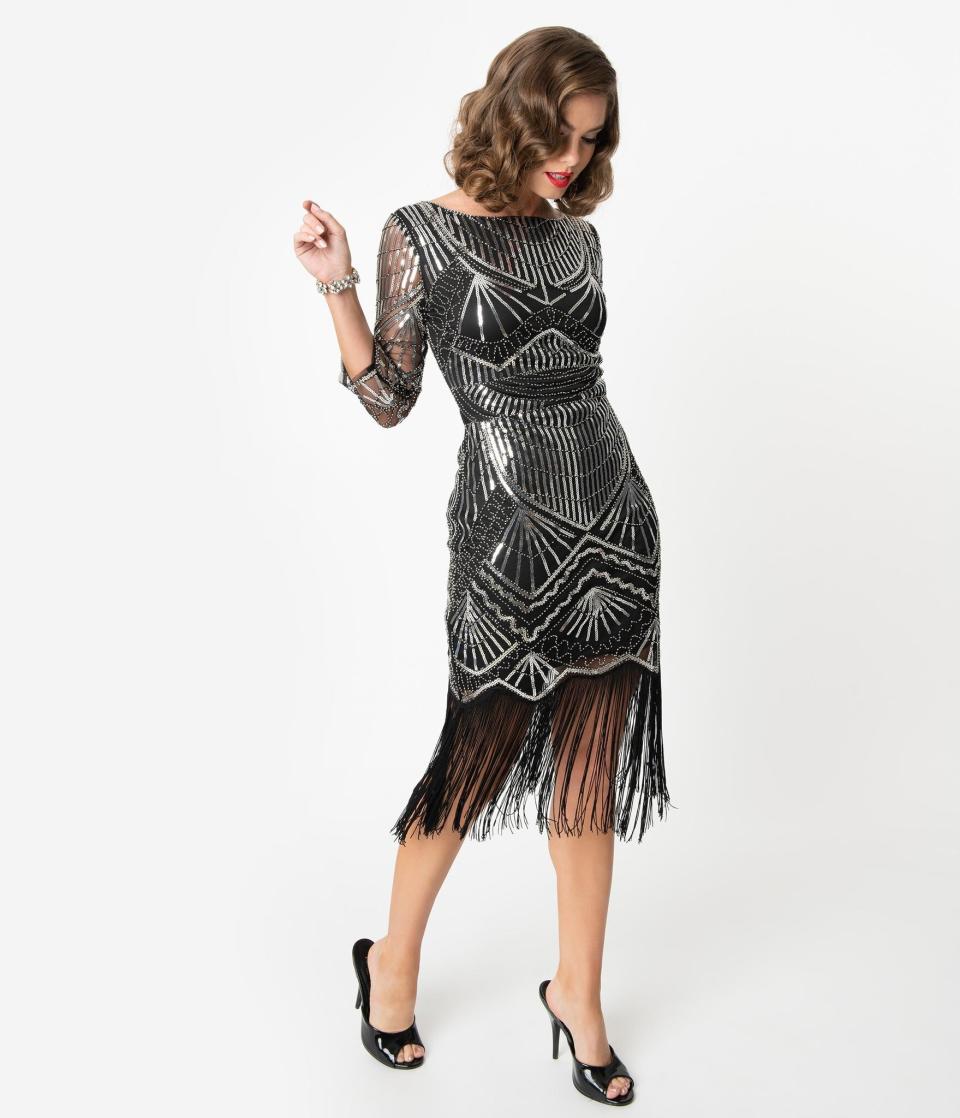 You'll be able to jazz it up in this sparkly number.&nbsp;<a href="https://fave.co/2QWXKtQ" target="_blank" rel="noopener noreferrer"><strong>﻿Find the dress at Unique Vintage</strong></a>. It also comes in <a href="https://fave.co/2QUmcMt" target="_blank" rel="noopener noreferrer"><strong>plus sizes</strong></a>. (Photo: Unique Vintage )