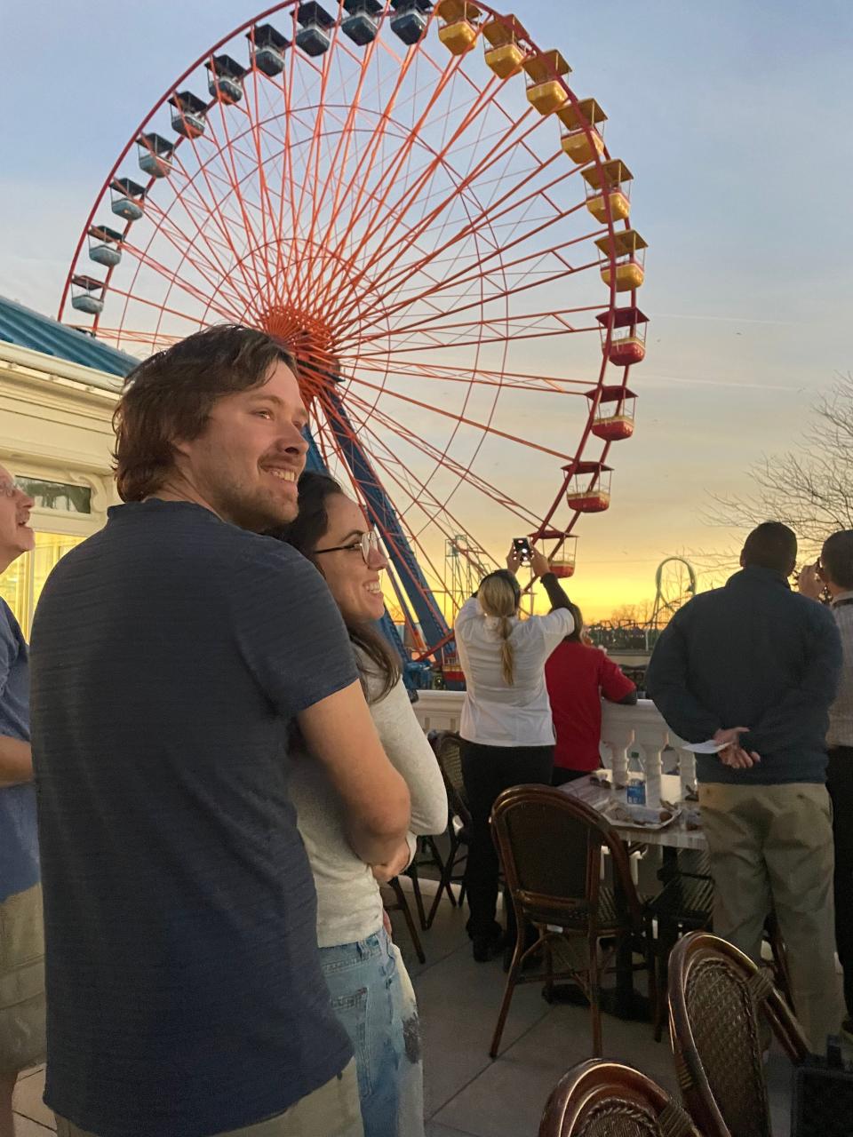 Brandon and Suilen Misuraca traveled from Jacksonville, Florida, to see the eclipse at Cedar Point.