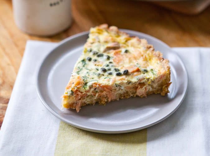 Smoked Salmon Crème Fraîche Tart with Cornmeal Millet Crust