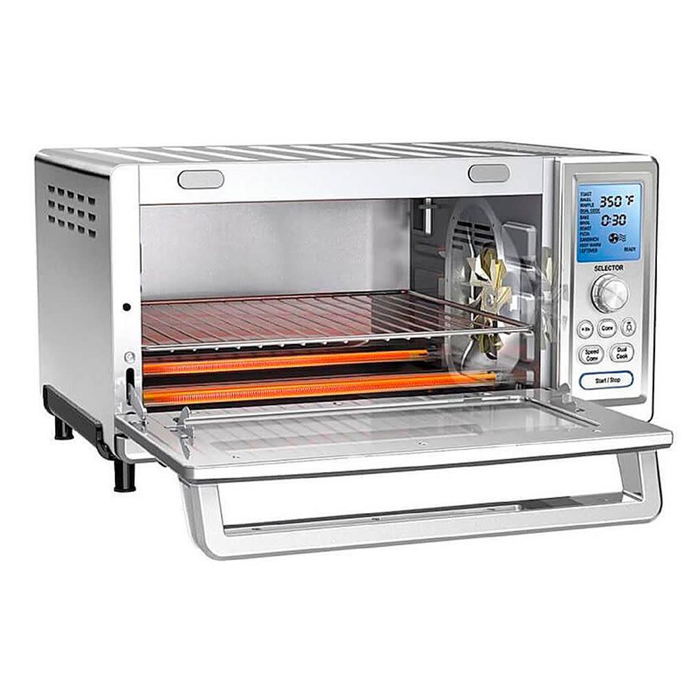 <p><a href="https://go.redirectingat.com?id=74968X1596630&url=https%3A%2F%2Fwww.bestbuy.com%2Fsite%2Fcuisinart-chefs-convection-toaster-pizza-oven-stainless-steel%2F5687001.p%3FskuId%3D5687001&sref=https%3A%2F%2Fwww.popularmechanics.com%2Fhome%2Ffood-drink%2Fa35180245%2Fbest-air-fryers%2F" rel="nofollow noopener" target="_blank" data-ylk="slk:Shop Now;elm:context_link;itc:0;sec:content-canvas" class="link rapid-noclick-resp">Shop Now</a></p><p>Chef’s Convection Toaster Oven</p><p>$299.95</p><p>bestbuy.com</p>