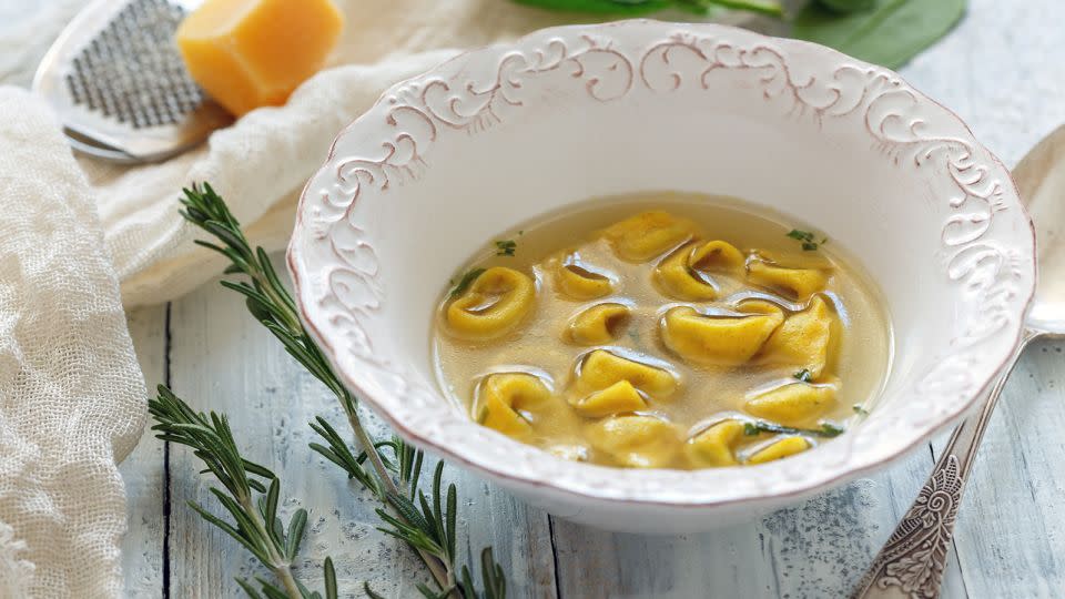 Tortellini in brodo is part of many an Italian Christmas Eve spread. - Shutterstock