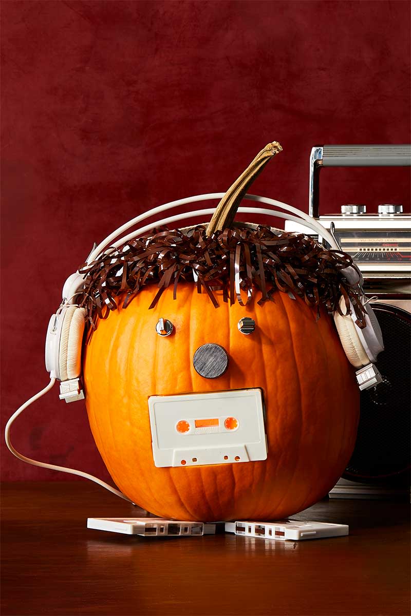 pumpkin carving ideas  cassette cutie