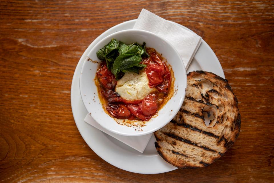 A triumph: Roast tomatoes and Innes Log at St John Bread & wine (Adrian Lourie)