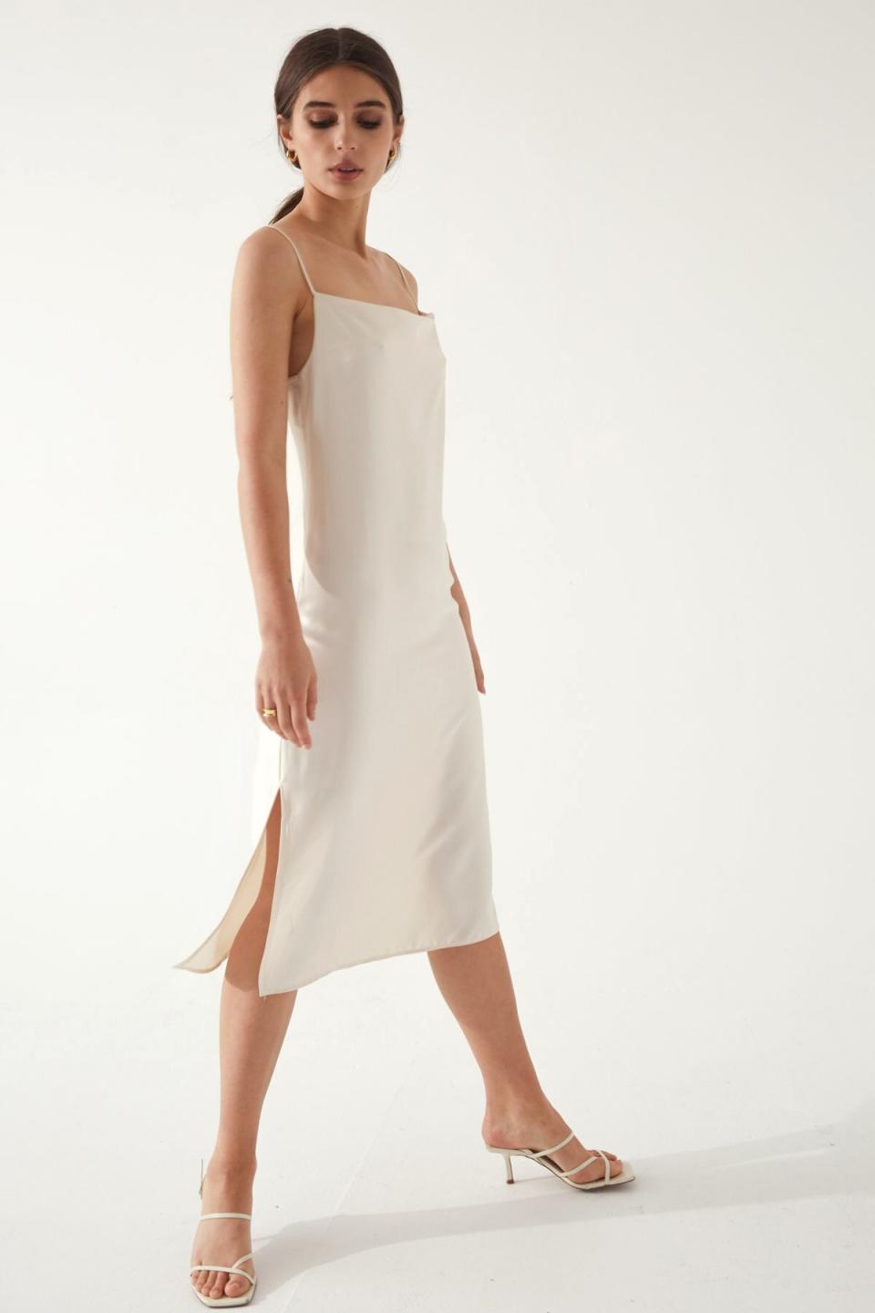 almina concept draped slip dress