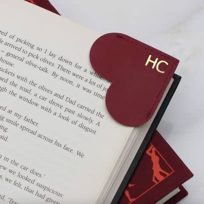 Swap her boring bookmark out for this heart-shaped personalised one