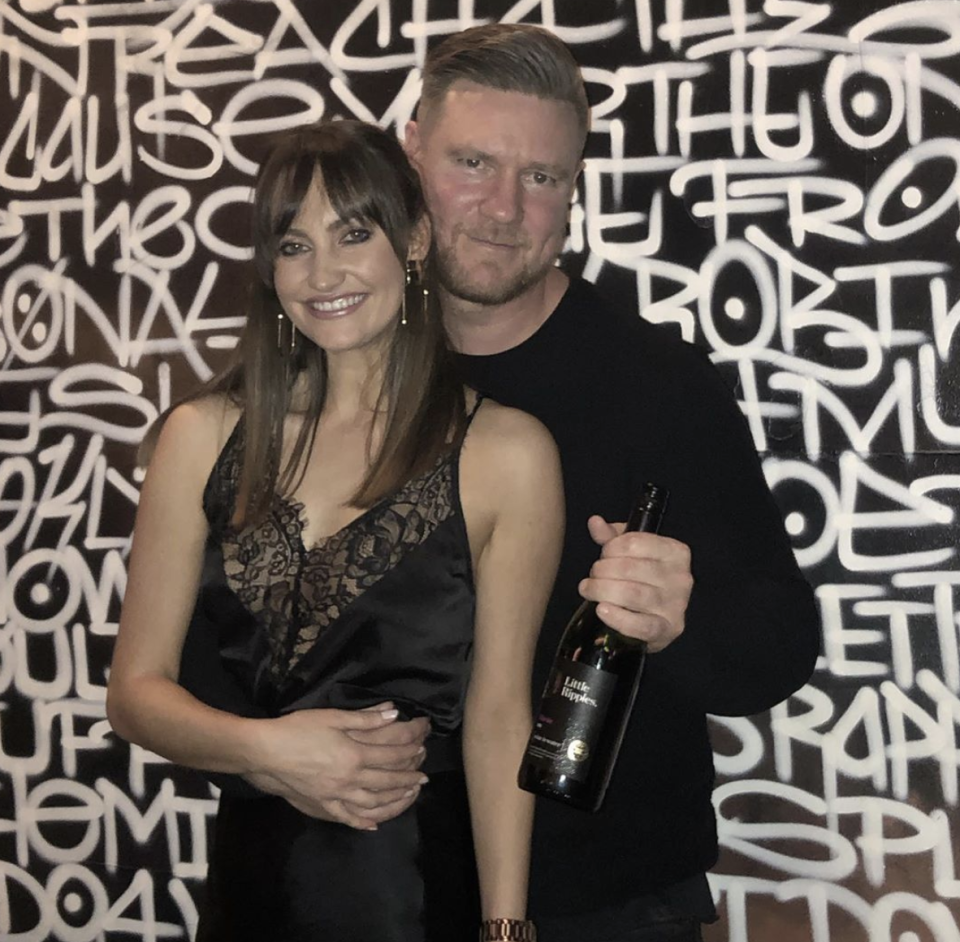 Dean Wells and Emma Roche were snapped looking cosy during a night out in Sydney. Photo: Instagram/deanwelles 