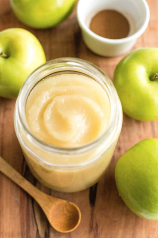 <p>Dish by Dish</p><p>Make your own smooth, tasty homemade applesauce with just 4 ingredients and 30 minutes! Naturally gluten-free and vegan too. </p><p><strong>Get the recipe: <em><a href="https://www.dishbydish.net/homemade-applesauce-recipe/" rel="nofollow noopener" target="_blank" data-ylk="slk:Homemade Applesauce;elm:context_link;itc:0;sec:content-canvas" class="link ">Homemade Applesauce</a></em></strong></p><p><strong>Related: <a href="https://parade.com/1093313/felicialim/best-applesauce-recipes/" rel="nofollow noopener" target="_blank" data-ylk="slk:Best Applesauce Recipes;elm:context_link;itc:0;sec:content-canvas" class="link ">Best Applesauce Recipes</a></strong></p>