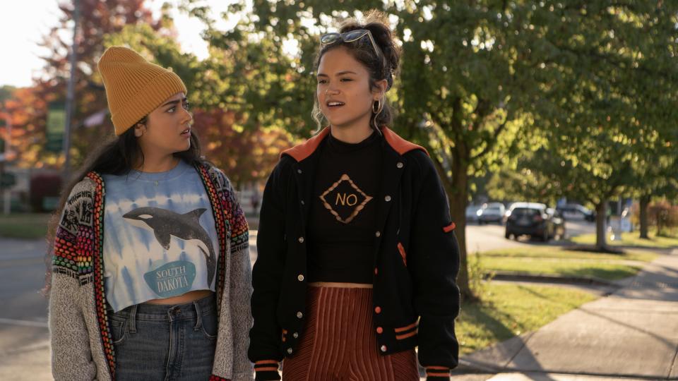 Strait-laced Sunny (Kuhoo Verma, left) and her rebel BFF Lupe (Victoria Moroles) are South Dakota high schoolers on an epic trip to find a morning-after pill in the comedy "Plan B."