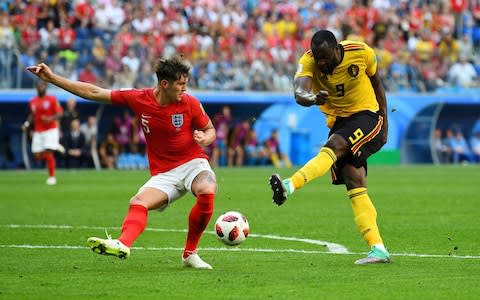 Belgium's Romelu Lukaku shoots at goal  - Credit:  REUTERS