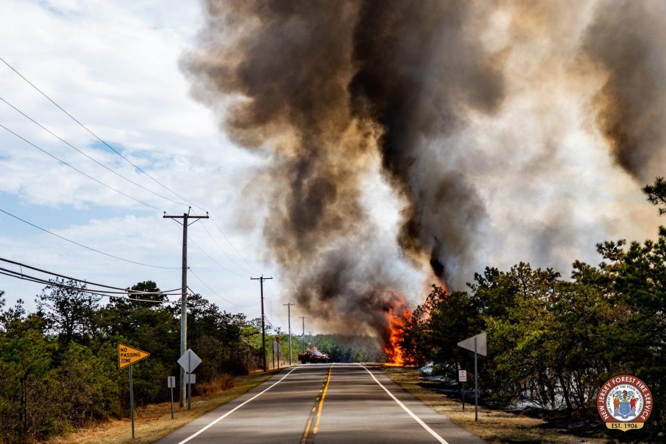 A 1,607-acre wildfire in Little Egg Harbor Township on April 15, 2023.