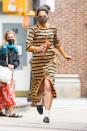 <p>Katie Holmes is spotted running into a building during a photoshoot on Monday in N.Y.C.</p>