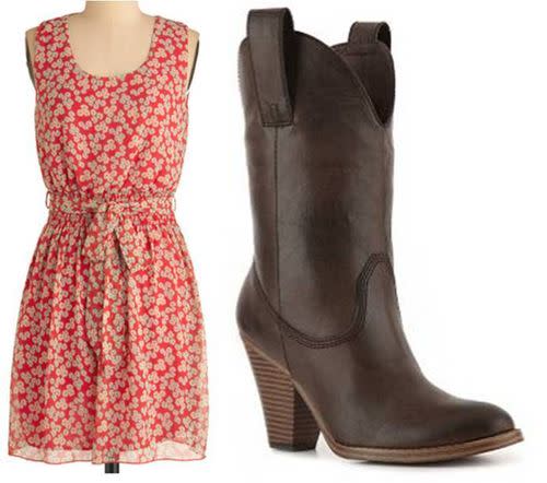 Warm Up a Summer Dress With Boots