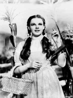 Actress Judy Garland was Dorothy in the 1939 movie, The Wizard of Oz. MGM executives wanted child film star Shirley Temple to play Dorothy, but the film\'s producers preferred Garland, then a 16-year-old contract player with a loud voice. Warner Bros./AP Photo