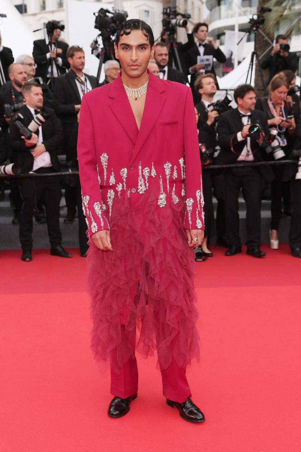 Rahi Chadda attends the "Monster" red carpet at the 2023 Cannes Film Festival.