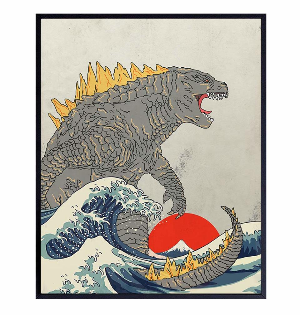 Godzilla Great Wave Off Kanagawa Poster