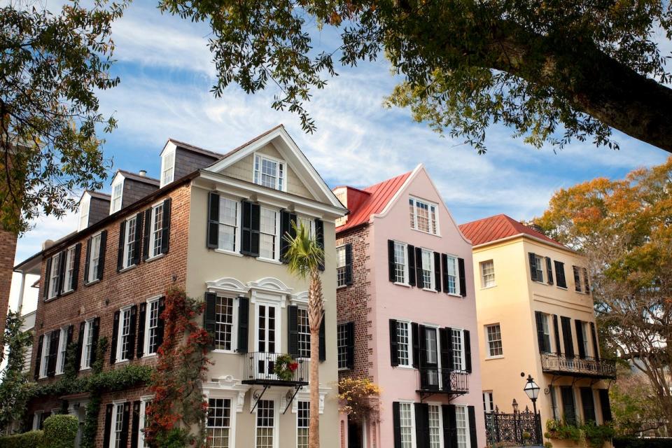 Rainbow Row in Charleston, South Carolina.