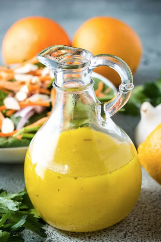 <p>Berly's Kitchen</p><p>This simple citrus vinaigrette recipe combines the crisp flavors of lemons and oranges to create a sweet yet tart salad dressing!</p><p><strong>Get the recipe: <a href="https://www.berlyskitchen.com/spring-salad-citrus-vinaigrette/" rel="nofollow noopener" target="_blank" data-ylk="slk:Orange Citrus Vinaigrette;elm:context_link;itc:0;sec:content-canvas" class="link rapid-noclick-resp">Orange Citrus Vinaigrette</a></strong></p>