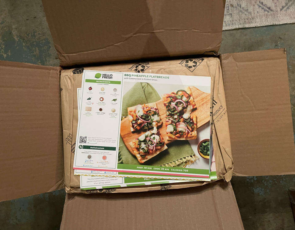 A photo taken by SPY Editor Taylor Galla of her Hello Fresh box