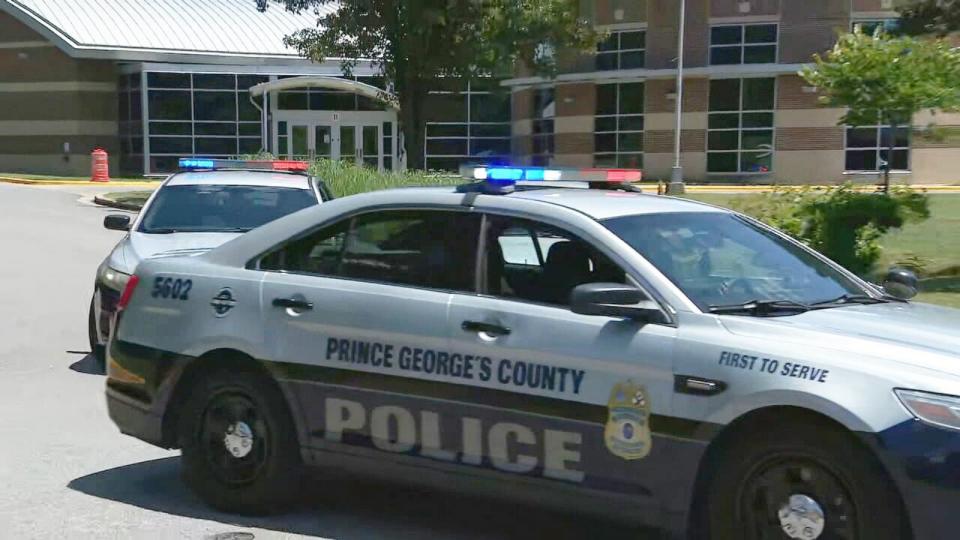PHOTO: Law enforcement officials are on the scene of a shooting near Potomac High School in Oxon Hill, Maryland, on June 15, 2024. (WJLA)