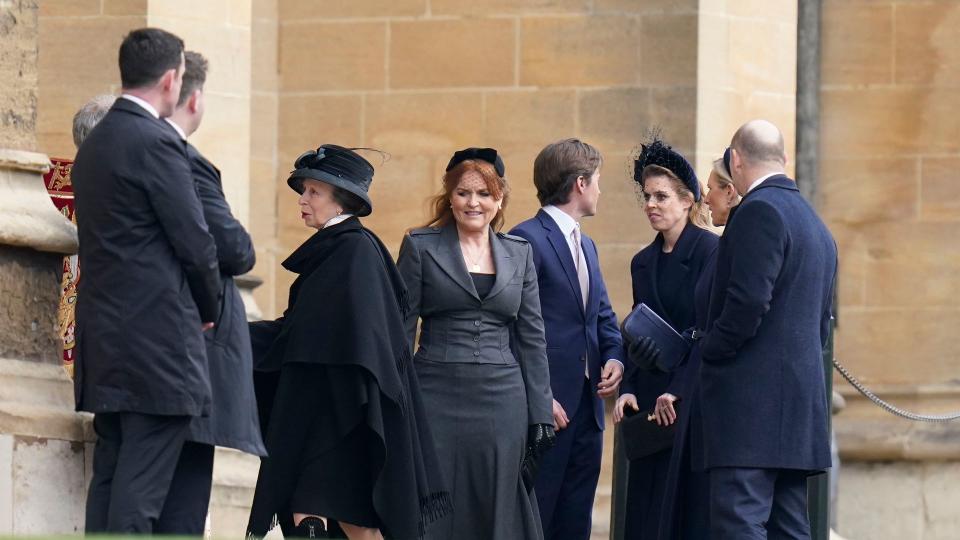 Princess Anne with members of the royal family