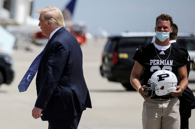 FILE PHOTO: U.S. President Trump arrives at Midland International Air and Space Port in Midland, Texas