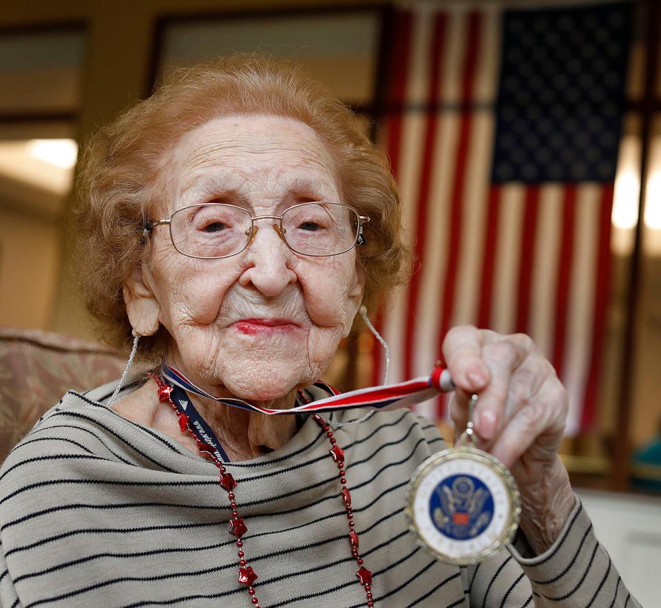 US Air Force veteran Gladys Laughland turned 104 on June 23, she is a resident at the Wingate at Silver Lake in Kingston.