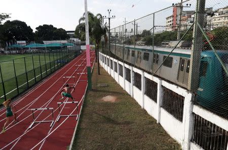 Athletes attend a training session in the Mangueira Olympic Village in Rio de Janeiro, Brazil, August 15, 2016. REUTERS/Ricardo Moraes