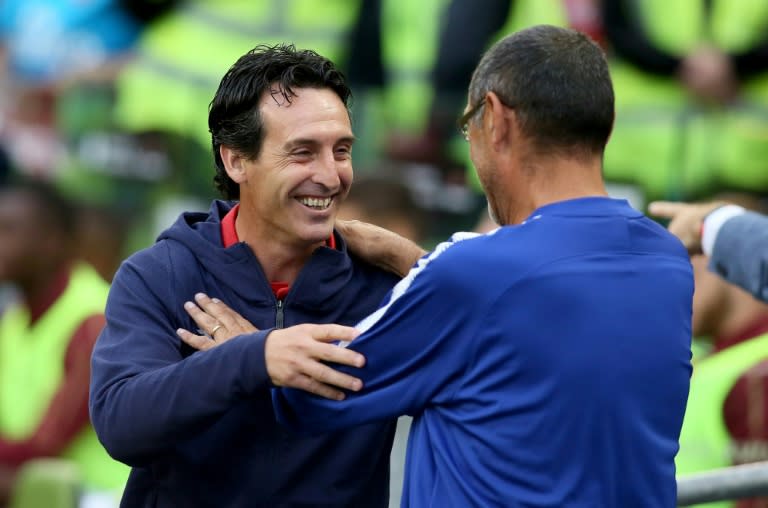 Arsenal manager Unai Emery (left) and Chelsea boss Maurizio Sarri are preparing to go head to head in the Premier League