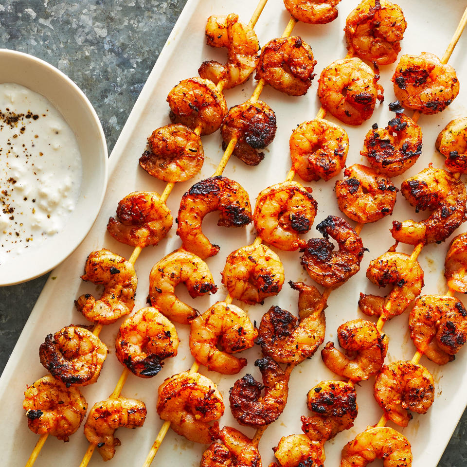 Spicy Grilled Shrimp with Feta Dipping Sauce