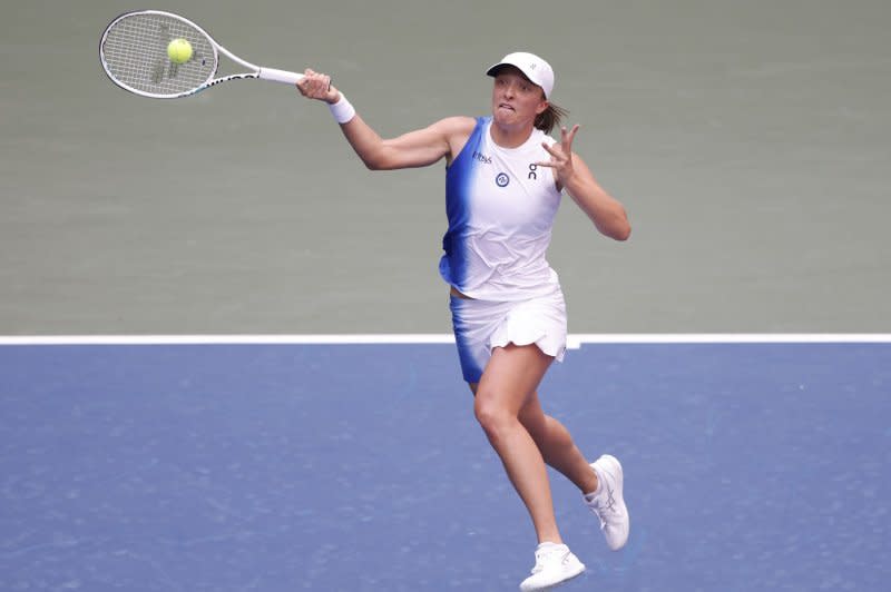 No. 1 Iga Swiatek (pictured) of Poland will face unseeded Danielle Collins of the United States in the second round of the Australian Open on Wednesday in Melbourne. File Photo by John Angelillo/UPI