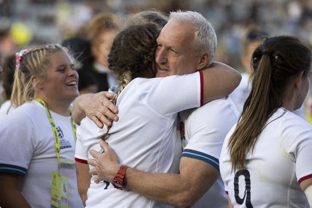 Simon Middleton celebrates with his side after the World Cup semi-final