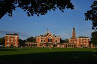 The sun sets on Dulwich College, on a summer’s evening in Dulwich, London