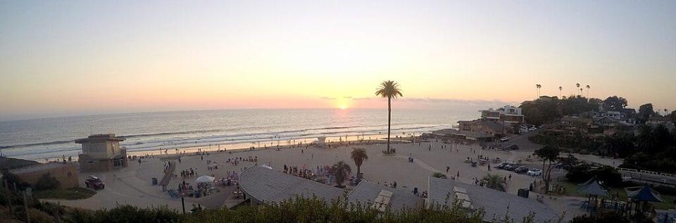 Moonlight State Beach during sunset